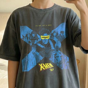 -shirt vintage 97' X-Men | Chemise série animée rétro des années 90, chemise Marvel X-Men, chemise super-héros Wolverine Magneto Shirt X Men 97 Storm Tee