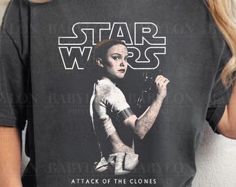 Vintage Padme Amidala Star Wars T Shirt | Attack of the Clones shirt Padme Outfit Shirt Star Wars Logo Tee Queen Amidala