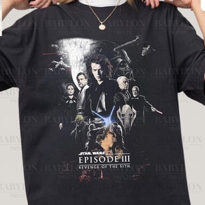 Vintage Revenge of the Sith T Shirt Anakin Skywalker Darth Vader Tee Padme TShirt Retro Star Wars Movie Revenge of the Sith 20th Poster tee