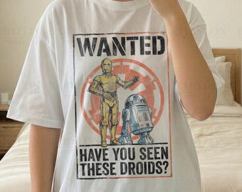 Maglietta vintage di Star Wars con C-3PO e R2-D2: Felpa con cappuccio di Star Wars, Felpa con R2-D2, Maglietta di C3PO di Star Wars, Magliette abbinate di Disneyworld, Regali Disney