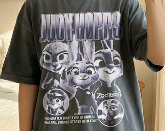 Judy Hopps Zootopia T Shirt: Retro Disney Comfort Colors Tee, Zootopia 2 Judy Hopps Shirt, Zootopia Disneyland Gift, Funny Disneyworld Tee