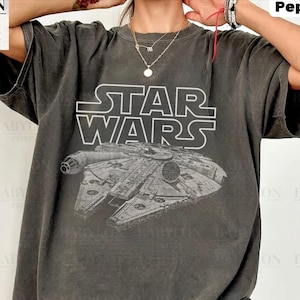 Vintage Star Wars T Shirt, Millennium Falcon Star Wars Shirt, Retro Vintage Star Wars Disney Tee Disneyland Disney World Star Wars Shirt
