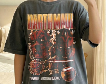 Retro Darth Maul T Shirt Star Wars Retro Bootleg Graphic Tee The Clone Wars Darth Maul, Animated Star Wars Disney Shirt Maul Shadow Lord Tee