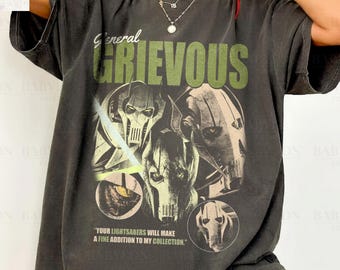 Maglietta vintage del Generale Grievous: Maglietta di Star Wars Grievous La vendetta dei Sith Maglietta Disneyland Regalo Disneyworld Maglietta di Clone Wars Grievous