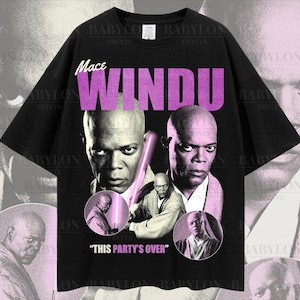 Oversized Mace Windu Star Wars T Shirt, Mace Windu Sweatshirt, Star Wars Prequels, Samuel L Jackson Shirt Revenge of the Sith Shirt Jedi Tee