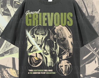 Camiseta de gran tamaño del general Grievous Camiseta de Star Wars Camiseta de Grievous La venganza de los Sith Camiseta de Disneyland Regalo de Disneyworld Clone Wars Grievous