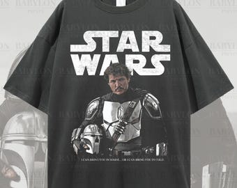 Camiseta mandaloriana de gran tamaño, camiseta de Din Djarin Star Wars, camiseta This Is The Way, camiseta de Pedro Pascal Star Wars Disneyland Disneyworld, camiseta mandaloriana
