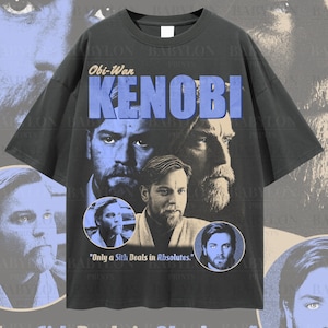 Camiseta vintage de Obi-Wan Kenobi de gran tamaño / Camiseta retro de Star Wars La venganza de los Sith Obi Wan Kenobi Dark Pepper para hombre y mujer