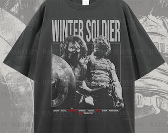 Oversized Winter Soldier Vintage Shirt, Bucky Barnes Shirt, Bucky Barnes Retro 90s Tshirt, Bucky Barnes Bootleg Tee, The Winter Soldier 1917
