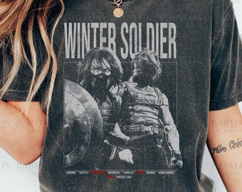 Vintage Winter Soldier T Shirt, Bucky Barnes Vintage Shirt, Bucky Barnes Retro 90s Tshirt, Bucky Barnes Bootleg Tee, The Winter Soldier 1917