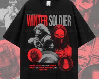Vintage Winter Soldier T Shirt, OVERSIZED Bucky Barnes Retro Shirt Retro 90s Tshirt, Bucky Barnes Bootleg Tee, The Winter Soldier Gift