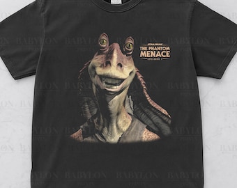 Camiseta vintage de Jar Jar Binks, camiseta de Star Wars, camiseta de Jar Jar Star Wars, camiseta de la amenaza fantasma, camiseta de Disneyland, camiseta del meme de Jar Jar Binks, camiseta de Star Wars de Disney