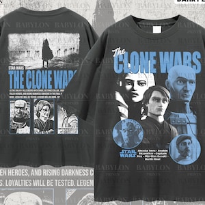 Oversized The Clone Wars Shirt Star Wars Vintage Ahsoka Tano Tee Retro Anakin Skywalker Shirt Rex Star Wars Fan Disneyland Trip Shirt