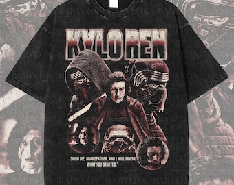 Oversized Kylo Ren Shirt Star Wars Retro Force Awakens Movie Shirt Star wars Villains Disney Sweatshirt Star Wars Gift Dark Side Sith Shirt