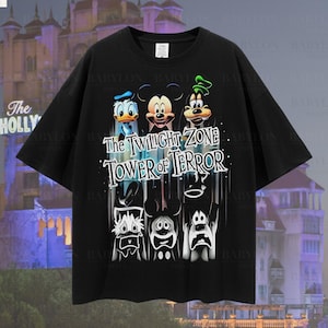 Oversized Mickey And Friends Tower Of Terror Shirt, Mickey And Friends Tee, Disneyworld Shirts, Disney Shirt, Twilight Zone Tower of Terror