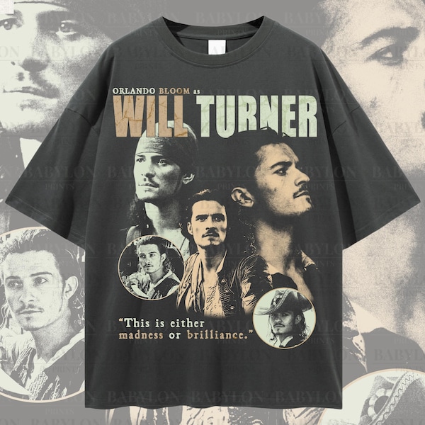 Oversized Will Turner Shirt Pirates Of The Caribbean Orlando Bloom Shirt Black Pearl tee Pirates Life For MenDisneyland Ride Family Shirts