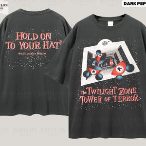 Oversized Retro Tower Of Terror Shirt 2 Sided Print Disney Rides Shirt, Disneyworld Tee, Hollywood Studios Shirt Twilight Zone Magic Kingdom
