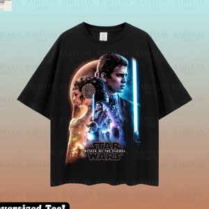 Överdimensionerad Attack of the Clones-affischskjorta, Star Wars-skjorta Padme Amidala & Anakin Disneyland-familjeskjortor Galaxys Edge-tröja Disneyworld