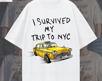 Ik overleefde mijn reis naar NYC Oversized shirt Spider-Man shirt, Disneyland T-shirt, Avengers shirts Tom Holland Spiderman T-shirt, shirt Spider-Man meme