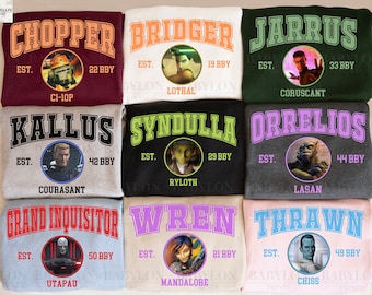 Star Wars Rebels Character Group Shirt, Star Wars Rebels Hoodie, Ezra Bridger, Chopper Star Wars, Hera Syndulla, Sabine Wren, Star Wars Gift