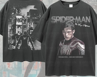Överdimensionerad Spider-Man-skjorta Tom Holland Ingen väg hem Peter Parker-skjorta Tom Holland MCU-skjorta Spiderman Disney World Avengers Web Slingers-skjorta