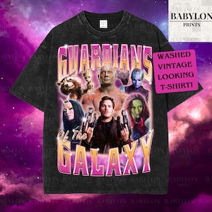T-shirt bootleg surdimensionné des Gardiens de la galaxie vintage des années 90, T-shirt unisexe Star Lord Gamora Groot Rocket Drax Nebula Mantis Marvel Shirt