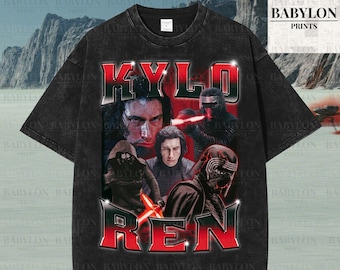 Oversized Kylo Ren Shirt 90s Bootleg Graphic tee Disney Vacation 2024, Star Wars Galaxys edge holiday shirt Sith The Force Awakens Gift