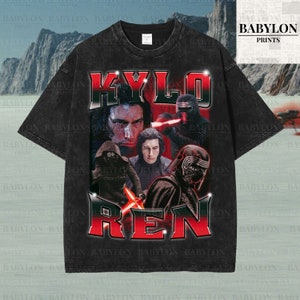 Oversized Kylo Ren Shirt 90s Bootleg Graphic tee Disney Vacation 2024, Star Wars Galaxys edge holiday shirt Sith The Force Awakens Gift