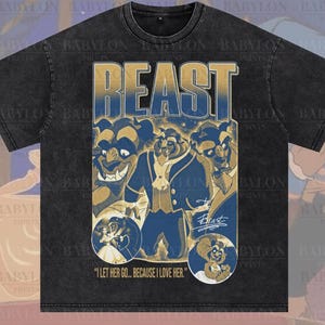 Oversized Disney Beauty and the Beast T Shirt Retro Disney Shirt Matching Couple Disneyland Shirt Magic Kingdom Shirt Beauty and the Beast