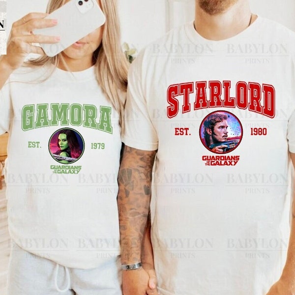 Starlord Gamora Matching Couples T Shirt, Sweatshirt, Hoodie | Disney Matching, Disney Vacation 2024, Guardians of the Galaxy, Cosmic Rewind