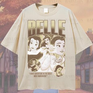Oversized Disney Princess Belle T Shirt Retro Disney Shirt Matching Couple Disneyland Shirt Magic Kingdom Shirt Beauty and the Beast T Shirt