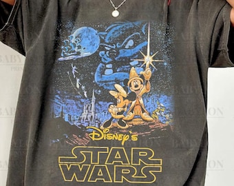 Vintage Star Wars Micky Shirt Retro Disney Star Wars Shirt Micky und Freunde Disneyworld Shirt Passende Star Wars Disneyland Reise Shirt