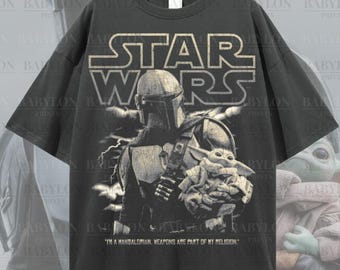 Camiseta mandaloriana de gran tamaño, camiseta de Din Djarin Grogu Star Wars, camiseta This Is The Way, camiseta de Pedro Pascal Star Wars Disneyland, camiseta mandaloriana