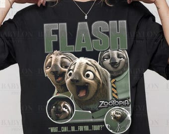 Flash Zootopia Shirt: Disney Comfort Colors Tee, Funny Sloth Zootopia Shirt, Retro Flash Zootopia 2 Gift Tee, Disneyland Trip Disney Shirt