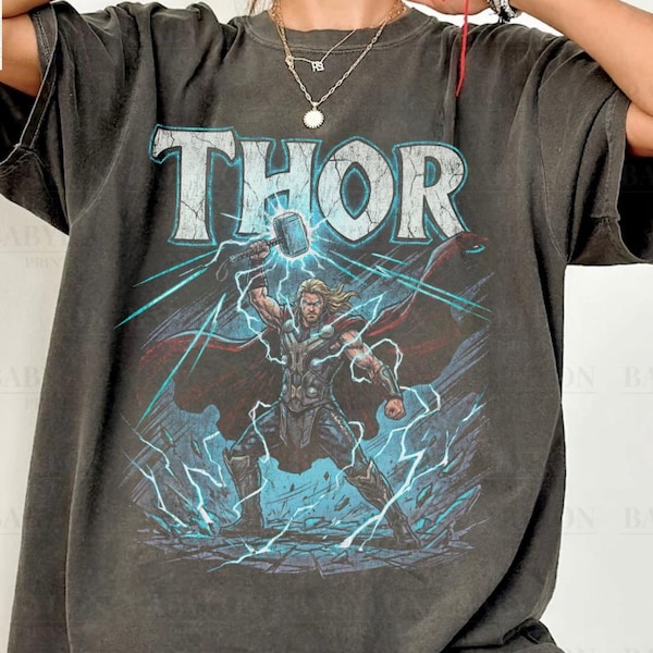 Vintage Thor Marvel Shirt: Thor God of Thunder Tee, Retro Thor Ragnarok Marvel Sweatshirt, Chris Hemsworth Shirt, Avengers Marvel Tee
