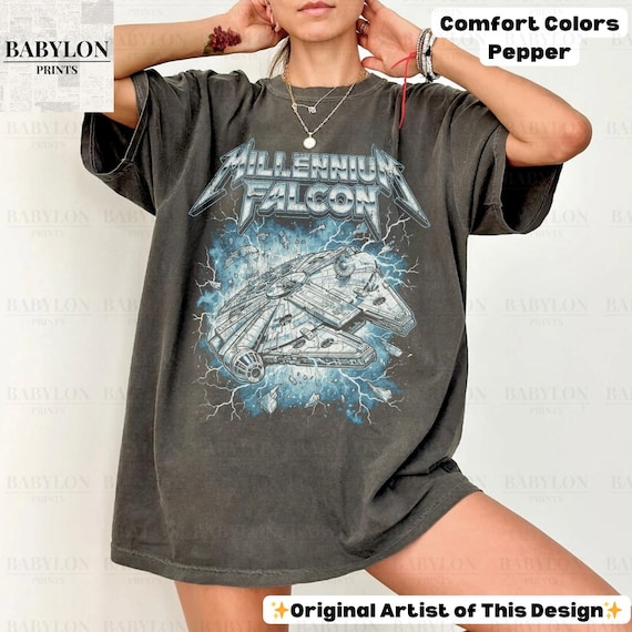 Millennium Falcon Metal Shirt: Star Wars Disneyworld Tee, 80s Style Star Wars Shirt, Galaxys Edge Sweatshirt, Disney Matching Family Shirts