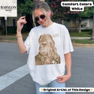 Vintage Star Wars Chewbacca T-shirt: Chewbacca Star Wars Hoodie, Star Wars Sweatshirt, Empire Strikes Back T-shirt, Disneyworld Star Wars-present ComfortColor-White