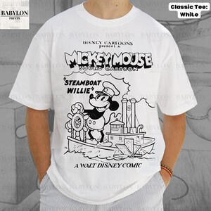 Stor Steamboat Willie-skjorta: Retro Disney Musse Pigg tecknad t-shirt Magic Kingdom T-shirt Steamboat Musse Pigg-skjorta Disneyland-skjorta bild 9