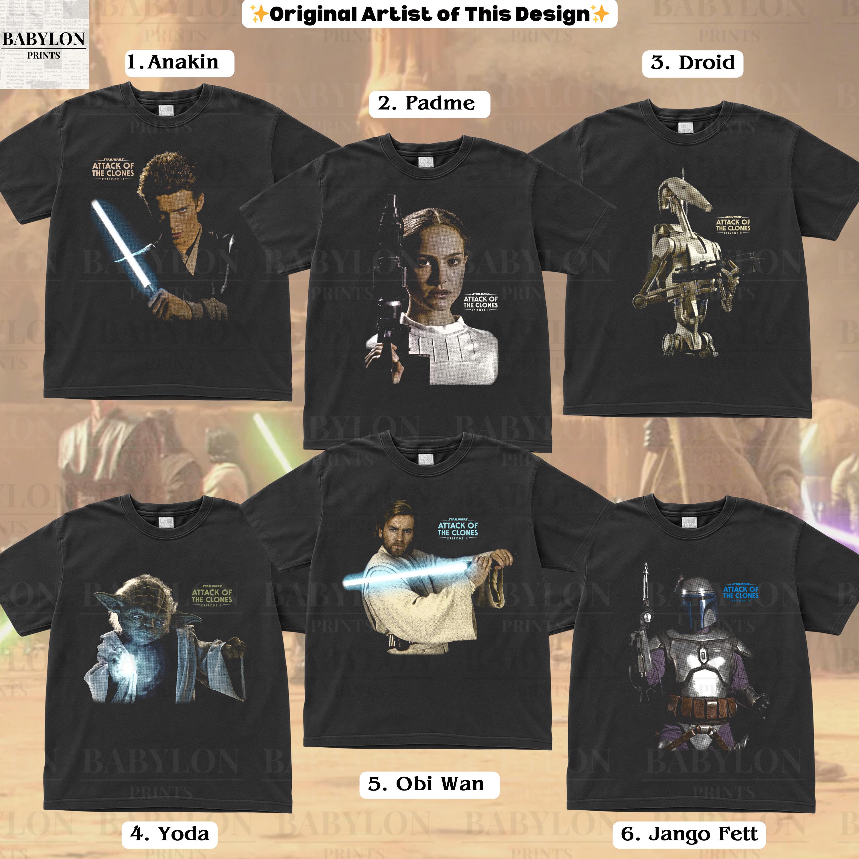 Vintage Star Wars Angriff der Clones Shirt Charakter Gruppe Star Wars Anakin und Padme Shirt Disney Star Wars Trip Star Wars Prequels Shirt
