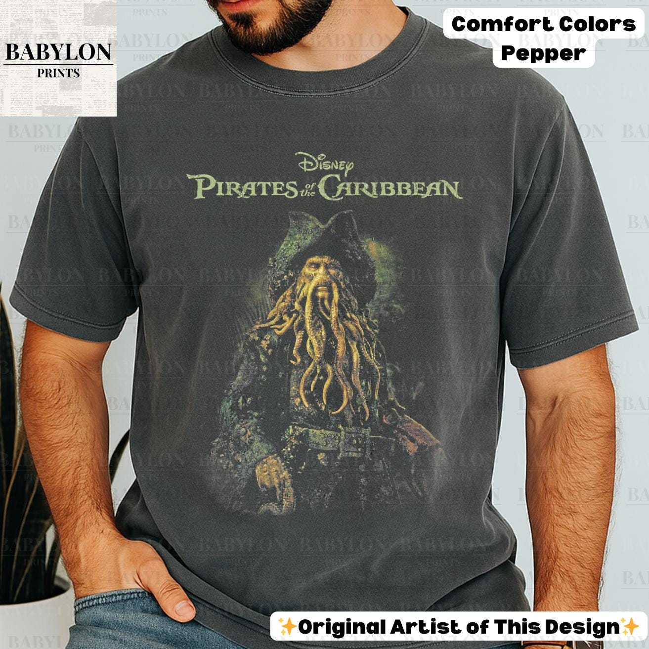 Davy Jones Pirates of the Caribbean Shirt Comfort Colors Jack