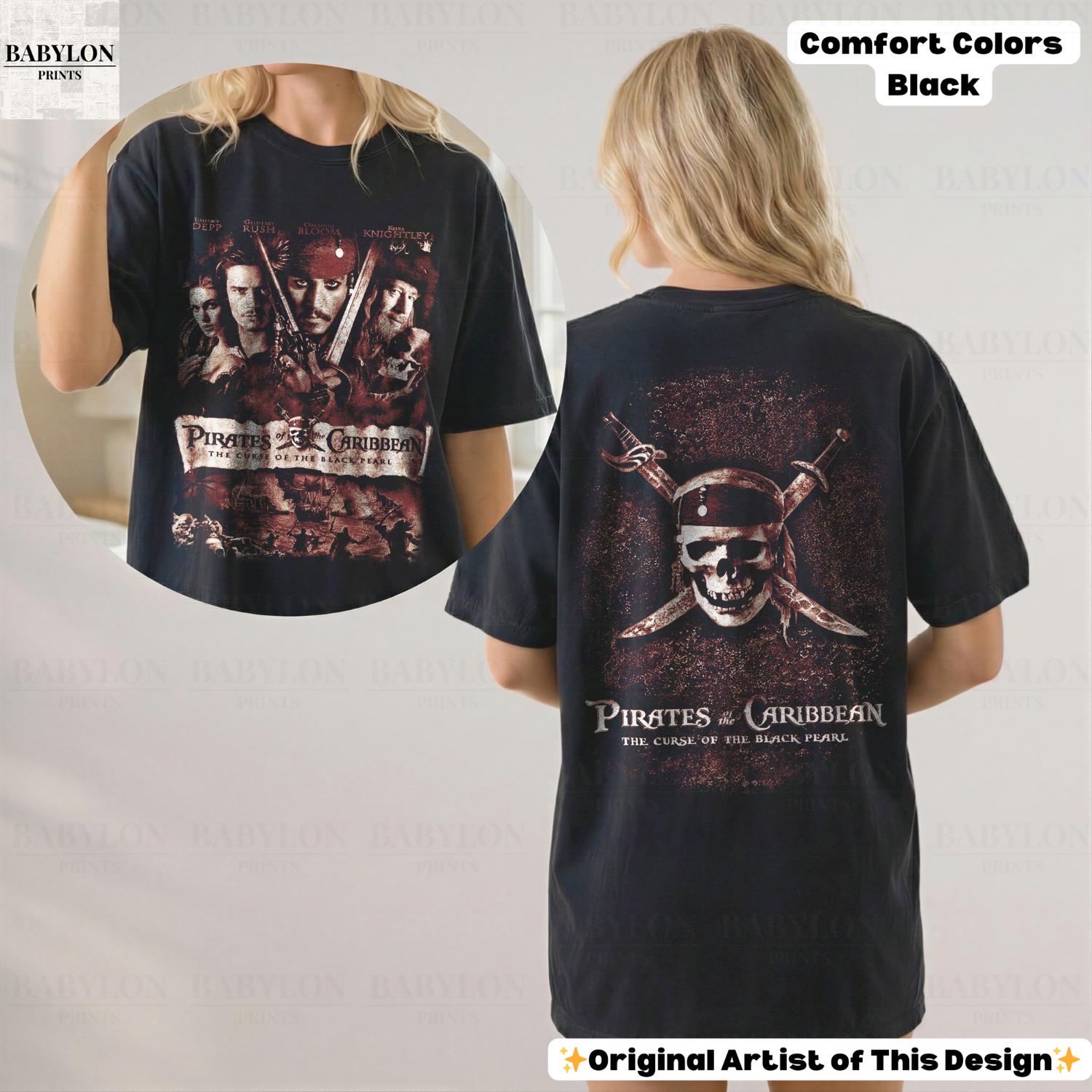 Retro Pirates of the Caribbean Curse of the Black Pearl T Shirt
