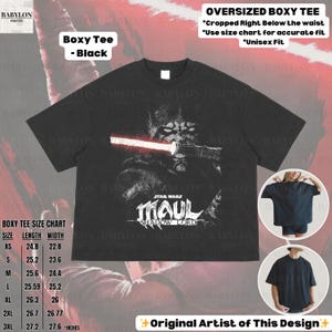 Oversized Darth Maul Shadow Lord Shirt: Star Wars Maul Hoodie, Star Wars Shadow Lord Sweatshirt, Disneyworld Clone Wars Shirt, Maul Gift Boxy Tee - Black