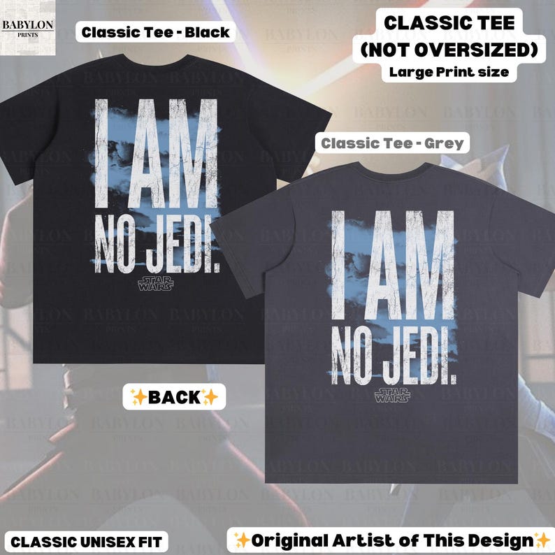 Oversized Ahsoka Tano Star Wars T-Shirt: Ahsoka Im No Jedi Sweatshirt, Star Wars Clone Wars Disneyworld Tee, May 4th Star Wars Rebels Shirt image 11