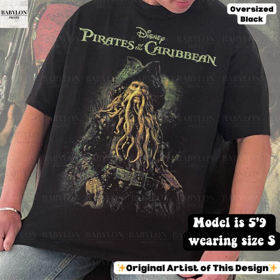 Oversized Davy Jones Pirates of the Caribbean Shirt Comfort Colors