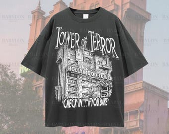 Disney Tower of Terror Tシャツ ブラック Oversized Tower of Terror Shirt: Disney Rides Shirt, Disneyworld