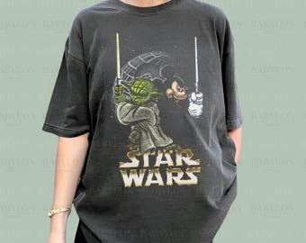 STARWARS Disney Tシャツ ヨーダ ミッキー Oversized Star Wars Yoda Mickey Shirt | Vintage Disney Star