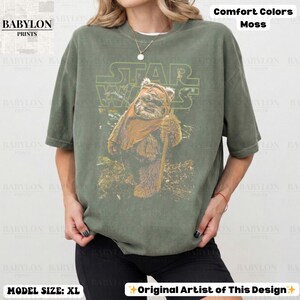 Vintage Ewok Star Wars Shirt: Return of the Jedi Tee, Retro Star Wars Endor Sweatshirt, Disneyworld Galaxys Edge Shirt, Disneyland Hoodie ComfortColor-Moss