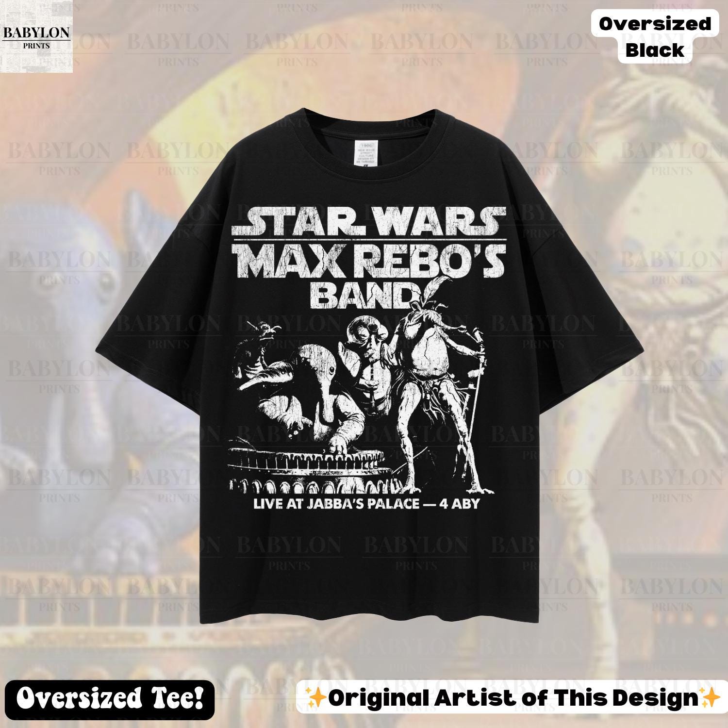 Oversized Star Wars Max Rebo Band Shirt: Vintage Star Wars Shirt