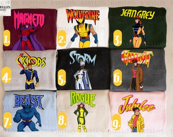 Xmen 97 Character Group T Shirt Sweatshirt Hoodie | X-Men Shirt Mutant Sweatshirt X-Men 97 Animated Show Disney Vacation Tee Matching Couple