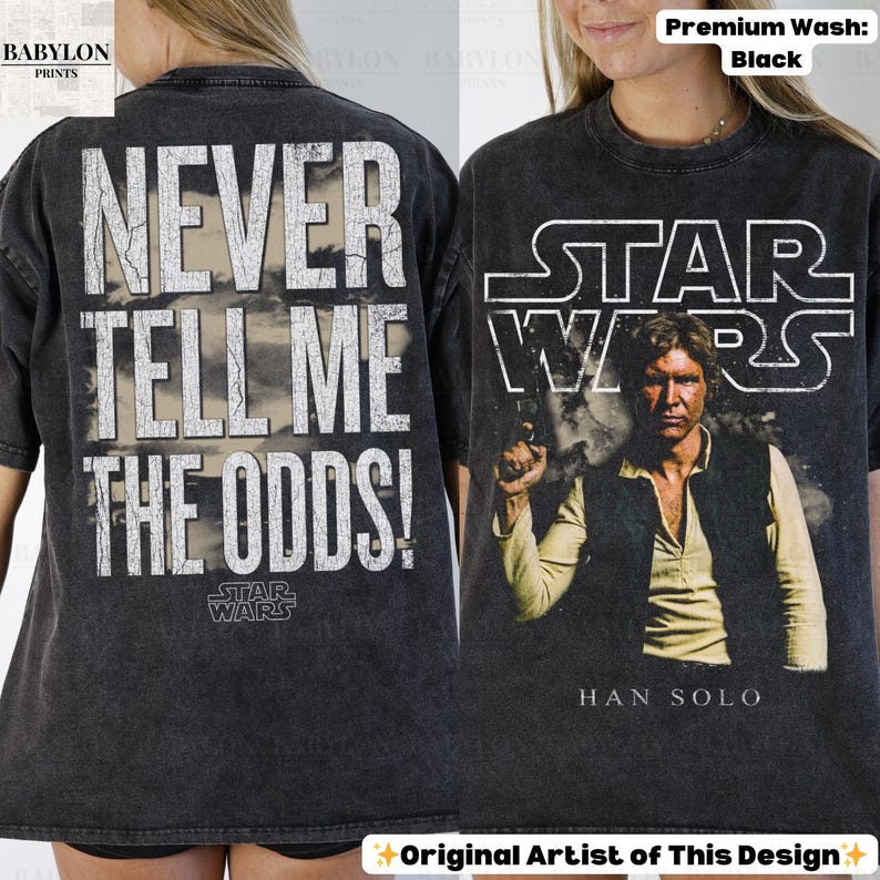 Camiseta extragrande de Han Solo de Star Wars: sudadera retro de Star Wars: Una nueva esperanza, camiseta de Han Solo del 4 de mayo de Disneyworld, camisetas a juego de Galaxys Edge imagen 12